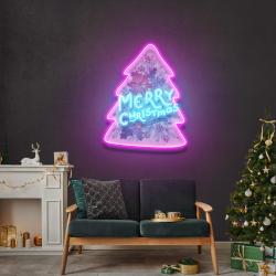 xmas on tree art work led neon sign light 1