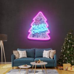 xmas on tree art work led neon sign light 2