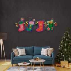 xmas socks family art work led neon sign light 3