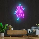 yes girl yes artwork led neon sign light 0