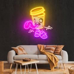 zombie cup artwork led neon sign light 1