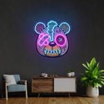 zombie teddy bear cartoon artwork led neon sign light 0
