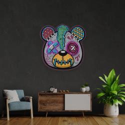 zombie teddy bear cartoon artwork led neon sign light 3