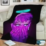 102874 lil peep neon fleece throw blanket 0