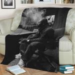 103030 pop smoke rapper fleece throw blanket 0