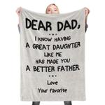 112425 dear dad fleece throw blanket 0