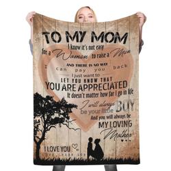 To My Mom Fleece Throw Blanket Meaningful Gift For Halloween Christmas Mom