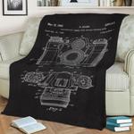 1962 camera patent art fleece throw blanket 0