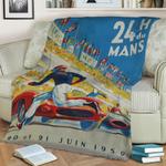 24 heures du mans 1959 fleece throw blanket 0