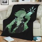 79957 xiao genshin impact fleece throw blanket 0