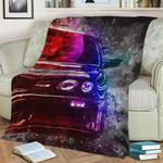 83275 retro racing car fleece throw blanket 0