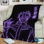 86192 gojo satoru fleece throw blanket 0