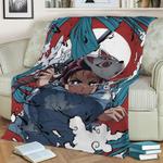 86620 tanjiro kamado fleece throw blanket 0