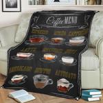 9 in 1 coffee menu vintage fleece throw blanket 0