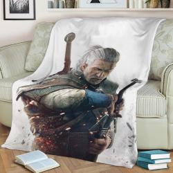 Geralt Fleece Throw Blanket Meaningful Gift For Halloween Christmas