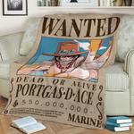 ace bounty wanted poster fleece throw blanket 0