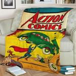 action comics superman by joe shuster fleece throw blanket 0