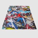 air jordan shoes pattern logo soft fleece blanket 0