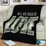 all we need is money love fleece throw blanket 0