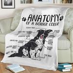 anatomy of a border collie fleece throw blanket 0