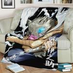 anime demon slayer inosuke fleece throw blanket 0