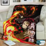 anime demon slayer tanjiro fleece throw blanket 0