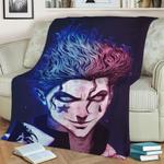 anime hunterxhunter hisoka fleece throw blanket 0