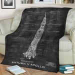 apollo 11 saturn v bluepri fleece throw blanket 0