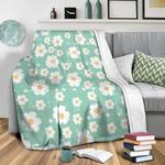 aqua daisy fleece throw blanket 0