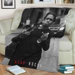 asap rocky rapper hiphop fleece throw blanket 0