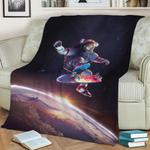 astronaut kickflip fleece throw blanket 0