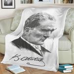 ataturk world leader fleece throw blanket 0