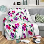 ava floral pink fleece throw blanket 0