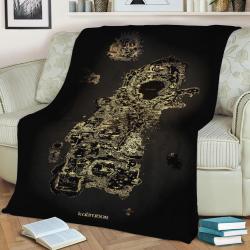 Azeroth Continent Fleece Throw Blanket Meaningful Gift For Halloween Christmas