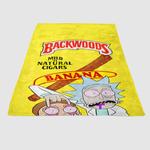 backwoods rick and morty soft fleece blanket 0
