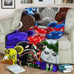 bearbrick fleece throw blanket 0