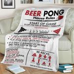 beer pong house rules fleece throw blanket 0