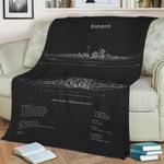 bismarck blueprint fleece throw blanket 0