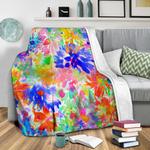 bloom blue fleece throw blanket 0