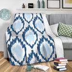 bohemian indigo ikat fleece throw blanket 0