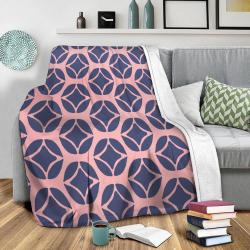 Bohemian Mod Navy Fleece Throw Blanket Meaningful Gift For Halloween Christmas