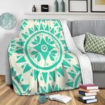 boho medallion bright teal fleece throw blanket 0