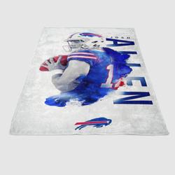 Buffalo Bills Josh Allen Soft Fleece Blanket Meaningful Gift For Halloween Christmas