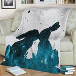 bunnies in love fleece throw blanket 0