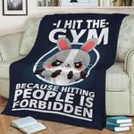 bunny hit the gym fleece throw blanket 0