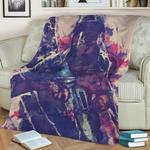 cald war usa splatter art fleece throw blanket 0
