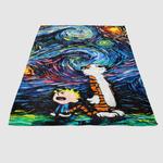 calvin and hobbes starry night soft fleece blanket 0