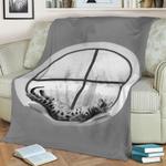 cat chilling in manhattan fleece throw blanket 0