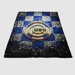 chicago cubs glitter logo soft fleece blanket 0