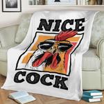 chicken farming funny cock fleece throw blanket 0